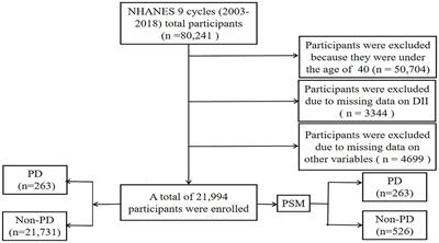 Association between dietary inflammatory index and Parkinson’s disease from National Health and Nutrition Examination Survey (2003–2018): a cross-sectional study